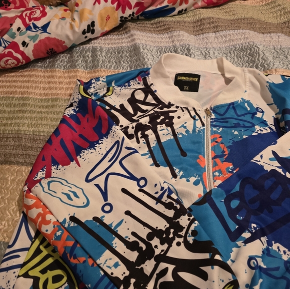 HONDYNASTY brand clothing multicolored zipper jacket. - Picture 3 of 4